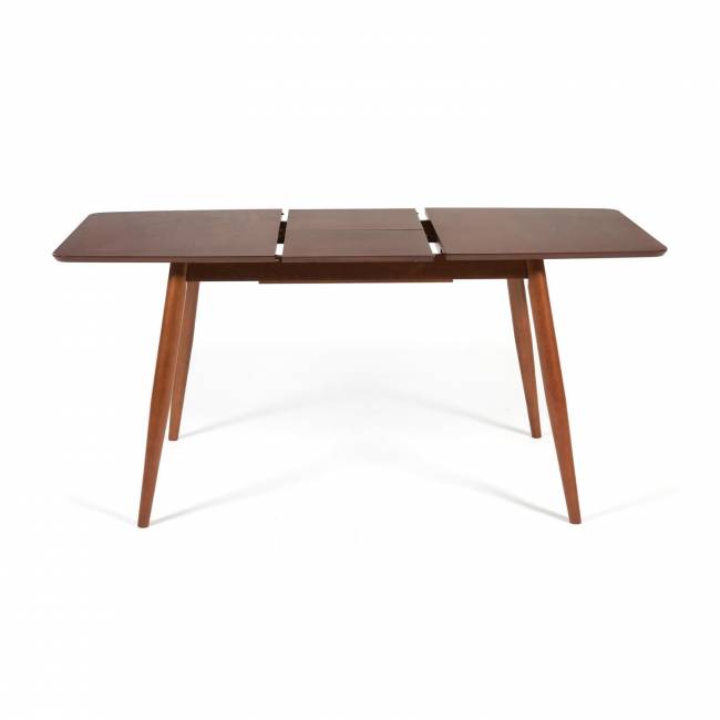 Стол обеденный раскладной Павильон/Pavillion МДФ/бук, 80х120+40х75см, коричневый Коричневый основание бук, столешница мдф