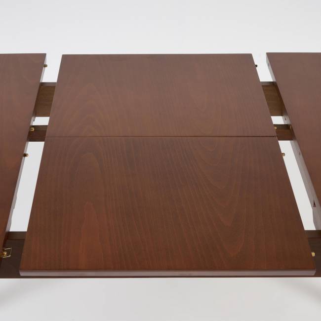 Стол обеденный раскладной Павильон/Pavillion МДФ/бук, 80х120+40х75см, коричневый Коричневый основание бук, столешница мдф