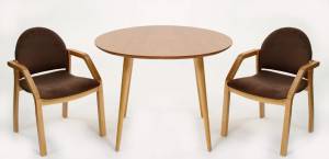 Стол Монте К 100 натур со стульями Джуно натур велюр коричневый