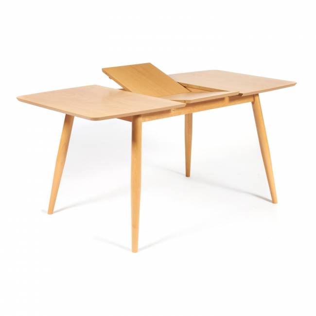 Стол обеденный раскладной Павильон/Pavillion МДФ/бук, 80х120+40х75см, натуральный Натуральный основание бук, столешница мдф