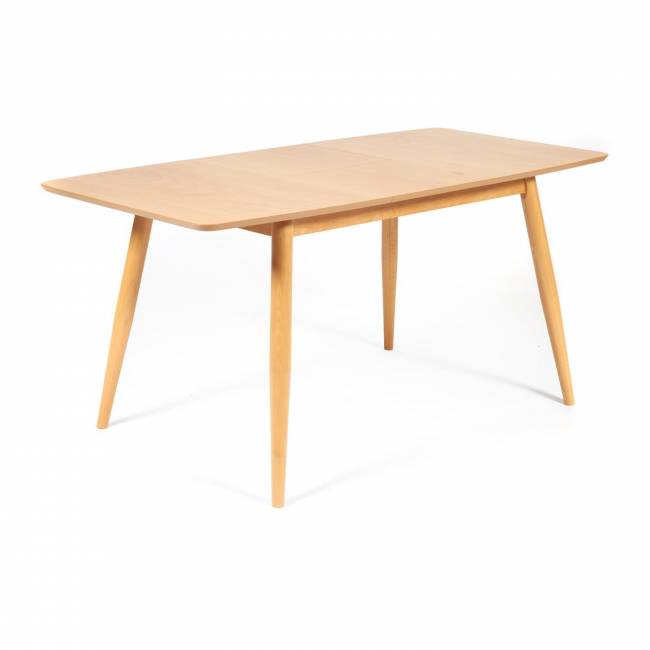 Стол обеденный раскладной Павильон/Pavillion МДФ/бук, 80х120+40х75см, натуральный Натуральный основание бук, столешница мдф