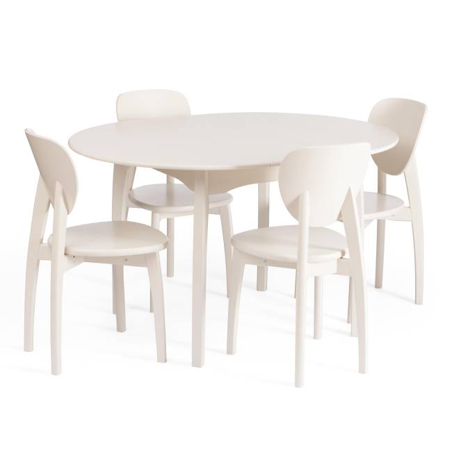 Стул Диамант/Diamante жесткое сиденье (1шт.в упаковке) бук, 42х42х85см, айвори вайт белый бук