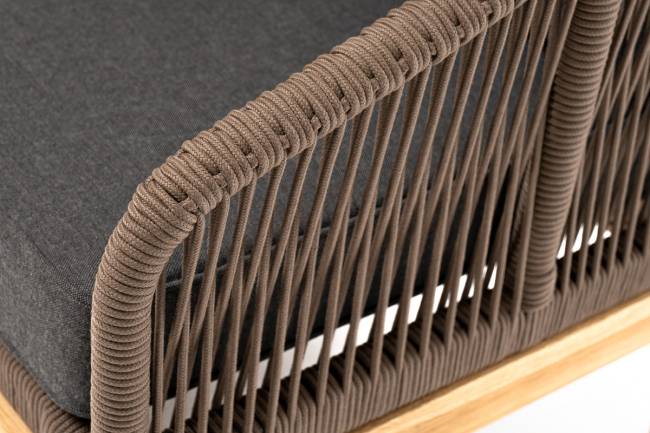 "Канны" диван 2-местный плетеный из роупа, основание дуб, роуп коричневый круглый, ткань темно-серая 027 NEW "Канны" диван 2-местный плетеный из роупа, основание дуб, роуп коричневый круглый, ткань темно-серая 027 NEW