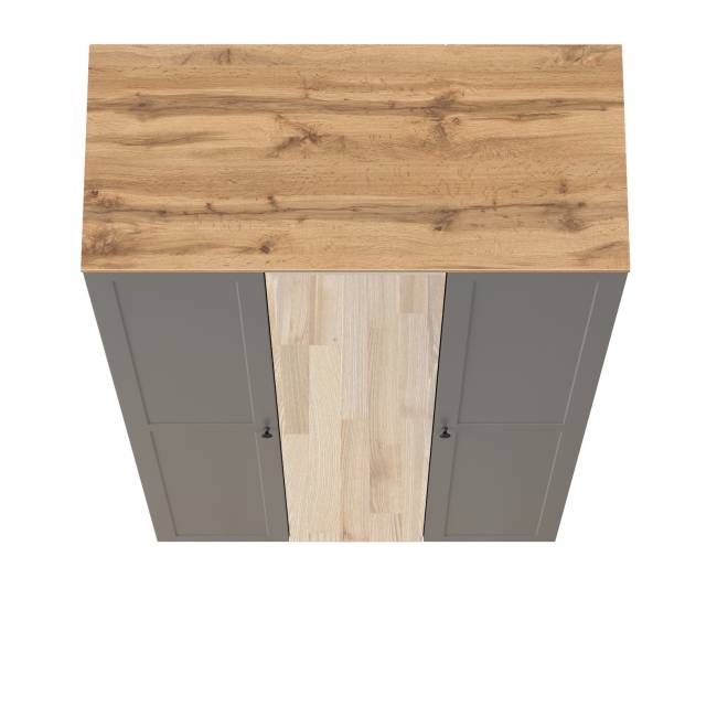 Шкаф для одежды 3-х дверный с зеркалом Остин 13.336.03 цвет серый графит/дуб крафт золотой