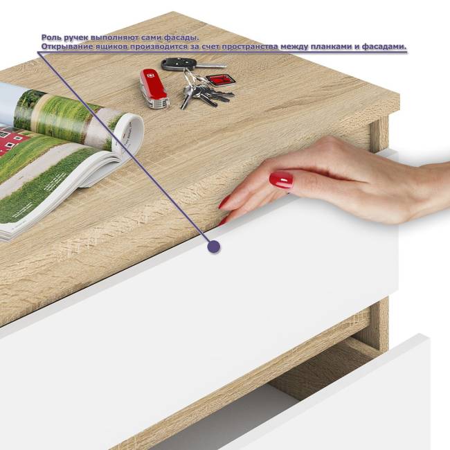 Двухтумбовый компьютерный стол Мори МС-2 с широкой тумбой на 900 цвет дуб сонома/белый