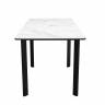 Стол DikLine LK110 Керамика Белый мрамор/подстолье черное/опоры черные Стол DikLine LK110 Керамика Белый мрамор/подстолье черное/опоры черные