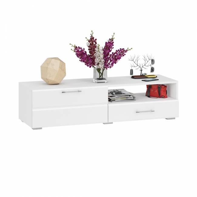 Тумба под ТВ Ларго 1,4 цвет белый/белый глянец Тумба под ТВ Ларго 1,4 цвет белый/белый глянец