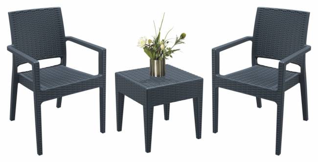 Комплект пластиковой мебели Miami Ibiza антрацит