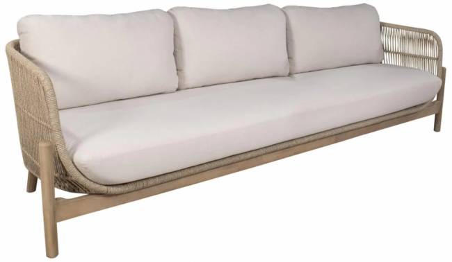 Комплект деревянной плетеной мебели Talara бежевый, лен