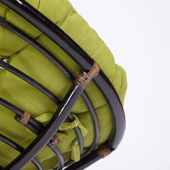 Кресло-качалка Папасан/Papasan (W 23/01 B) /с подушкой/ 115х78х104см, античный черно-коричневый, флок олива, 23 Antique brown (античный черно-коричневый) Кресло-качалка Папасан/Papasan (W 23/01 B) /с подушкой/ 115х78х104см, античный черно-коричневый, флок олива, 23 Antique brown (античный черно-коричневый)