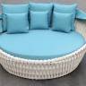 Лаунж-диван плетеный Samui бежевый, белый, бирюзовый 1700х1800х800 мм