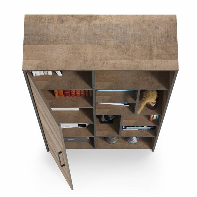 Шкаф-стеллаж Трувор 13.206 цвет дуб гранж песочный/интра