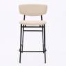 Дизайнерский полубарный стул Марко бежевый, черный металл