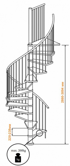 Винтовая лестница Spiral Color d140