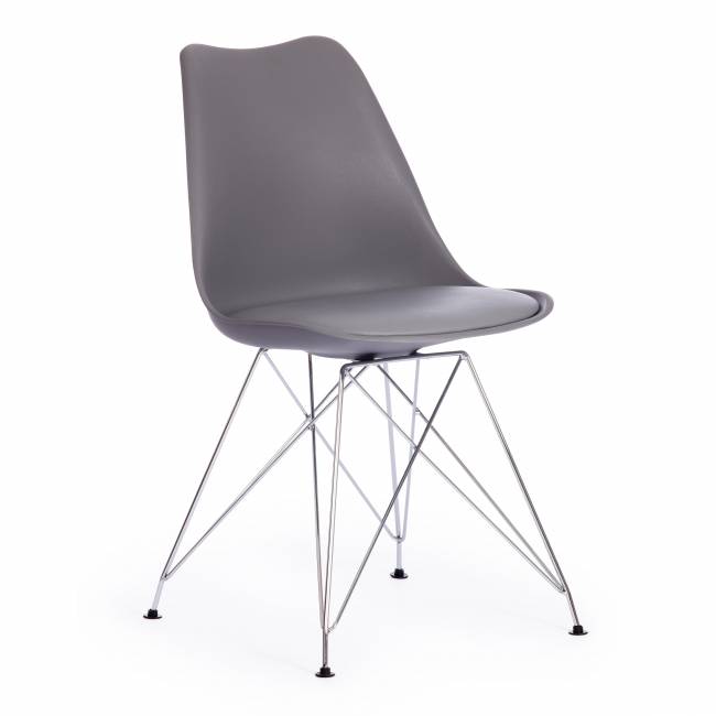 Стул Тулип Айрон Чаир/Tulip Iron Chair (мод.EC-123) металл/пластик, 54,5х48х83,5см, серый (Комплект из 4 шт.) серый металл/пластик Стул Тулип Айрон Чаир/Tulip Iron Chair (мод.EC-123) металл/пластик, 54,5х48х83,5см, серый (Комплект из 4 шт.) серый металл/пластик