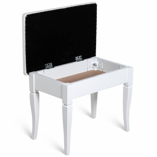 Банкетка Ретро М с ящиком белый, ткань экокожа белый