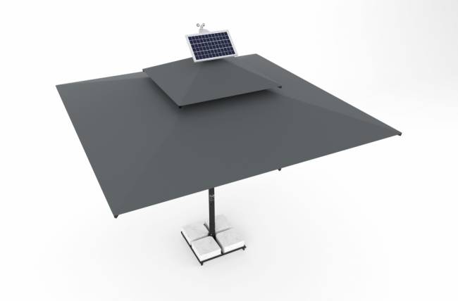 Зонт профессиональный 4х4 м Atlantic Solar антрацит, бежевый 4000х4000 мм