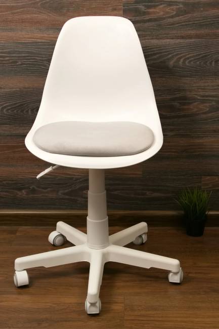 Кресло компьютерное Смузи белый/серый