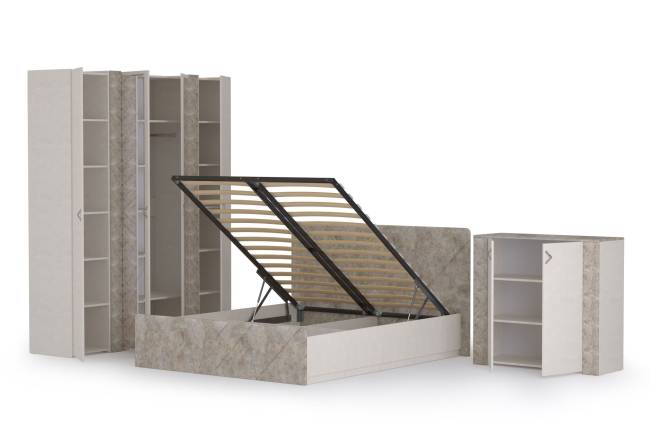 Спальня Амели № 10 цвет шёлковый камень/бетон чикаго беж