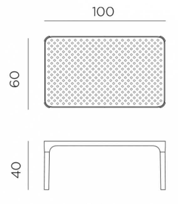 Столик пластиковый журнальный Net Table 100 белый 1000х600х400 мм