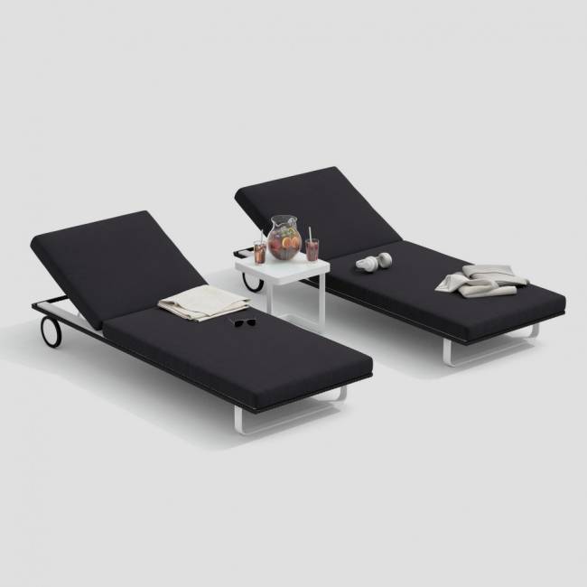 Шезлонг КОСТА на колесах антрацит - белый каркас Шезлонг КОСТА на колесах антрацит - белый каркас