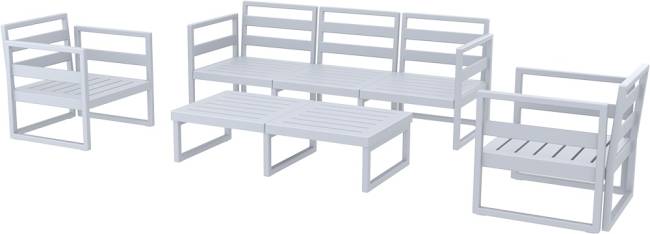 Комплект пластиковой мебели Mykonos XL серебристый, темно-серый Комплект пластиковой мебели Mykonos XL серебристый, темно-серый