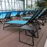 Шезлонг-лежак пластиковый Atlantico антрацит, голубой 1720-2040х700х350 мм