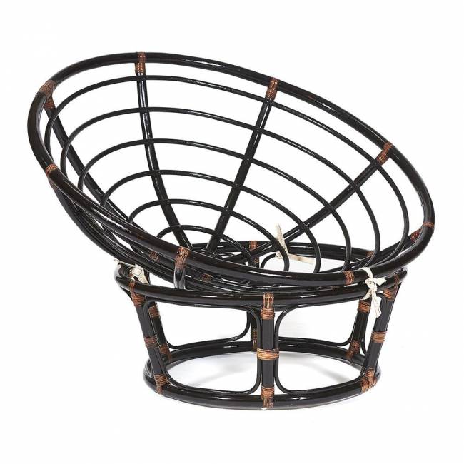 Кресло Папасан/Papasan (23/01 W) /с подушкой/ диаметр подушки 129см, 115х101х104см, античный черно-коричневый, ткань старт Antique brown (античный черно-коричневый)