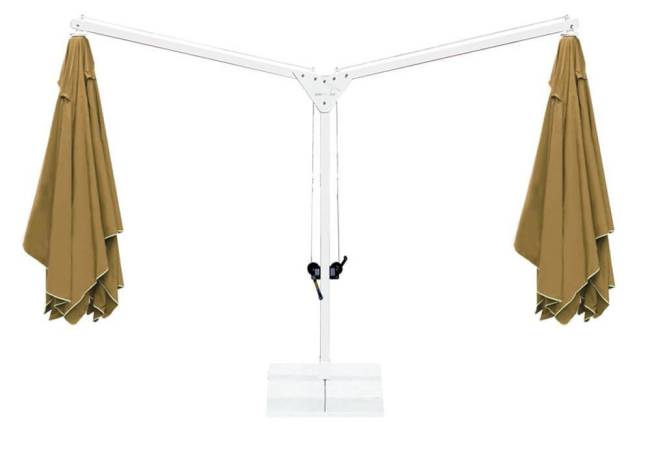 Зонт профессиональный двухкупольный Ø3.5х7 м Double Banana T бежевый Ø3500х7000 мм Зонт профессиональный двухкупольный Ø3.5х7 м Double Banana T бежевый Ø3500х7000 мм