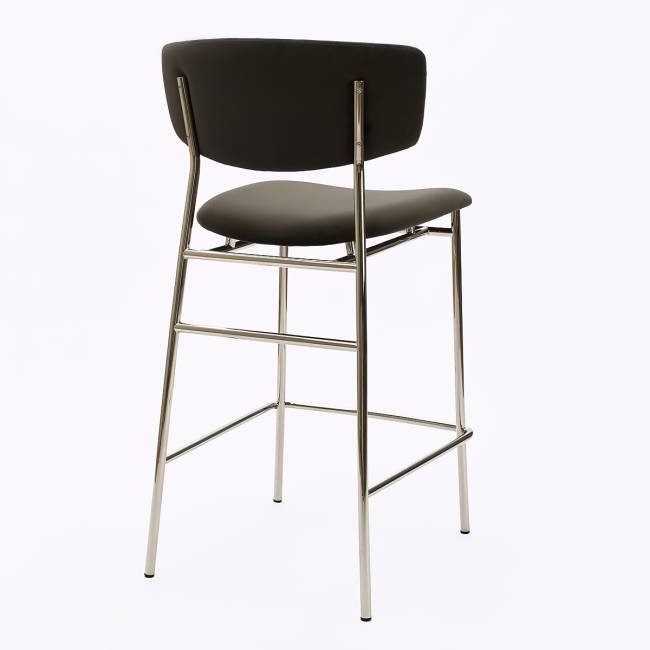 Дизайнерский полубарный стул Марко графит, основание хром