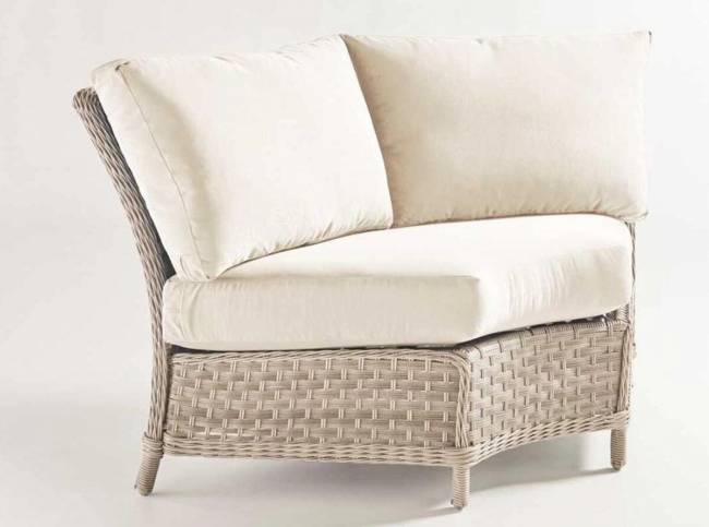 Диван модульный угловой "Кефалония", из искусственного ротанга, песочный, бежевый