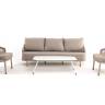 "Верона" лаунж-зона 5-местная плетеная из роупа (веревки), каркас алюминиевый белый, роуп бежевый