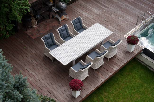 Набор мебели: стол ГАРДА + 6 кресел БЕРГАМО, серый Набор мебели: стол ГАРДА + 6 кресел БЕРГАМО, серый