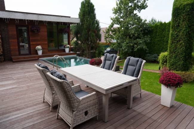 Набор мебели: стол ГАРДА + 6 кресел БЕРГАМО, серый Набор мебели: стол ГАРДА + 6 кресел БЕРГАМО, серый