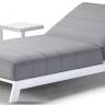 Шезлонг-лежак мягкий Bite белый, светло-серый 2030х900х600 мм
