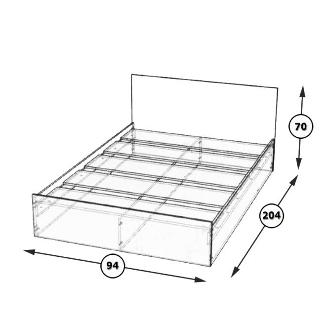 Кровать Стандарт 0900 цвет дуб сонома