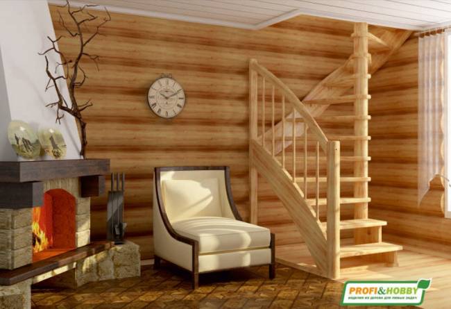 Деревянная лестница К-005м/1 Деревянная лестница К-005м/1