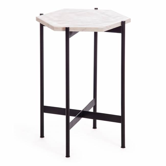 Столик кофейный Secret de Maison Фенди/Fendy (мод. 11980) алюминиевый сплав/мрамор, черный/белый мрамор, 38*38*53 см черный/белый мрамор алюминиевый сплав/мрамор