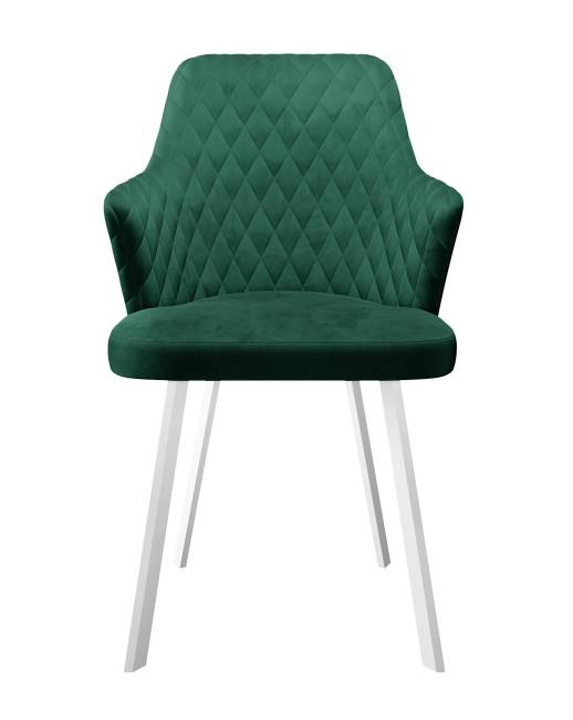 Стул DikLine 345 K13 изумруд, ножки белые