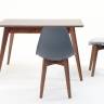 Стол Сканди 120 орех со стульями Сашш орех серый ГЛ Стол Сканди 120 орех со стульями Сашш орех серый ГЛ