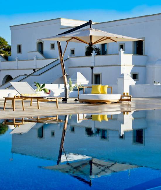 Зонт профессиональный 3х4 м Palladio Braccio имитация ироко, слоновая кость 3000х4000 мм