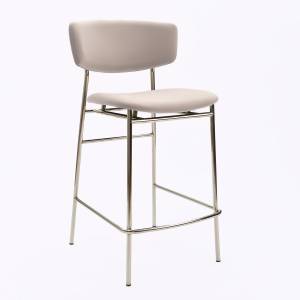 Дизайнерский полубарный стул Марко серый, основание хром