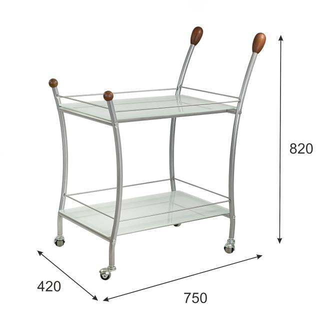 Стол сервировочный Поло металлик/ матовое
