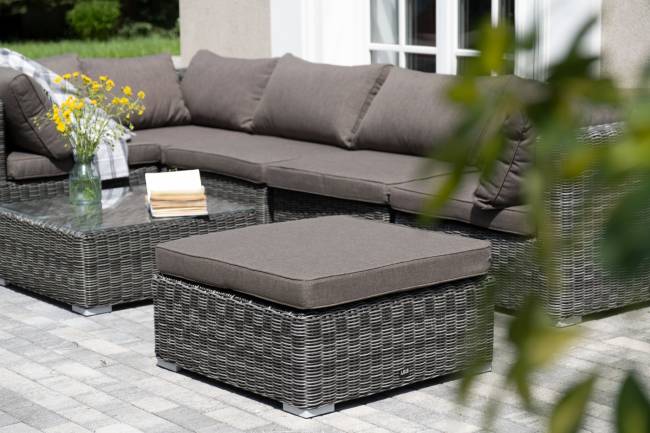 "Лунго" трансформирующаяся лаунж-зона из искусственного ротанга, цвет графит