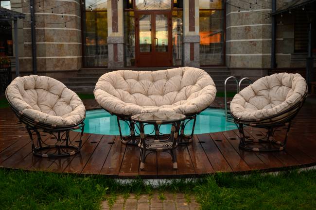 ТЕРРАСНЫЙ КОМПЛЕКТ Mamasan + Papasan + Стол (Орех)