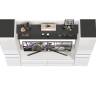 Два пенала с ящиком с двумя полочками и ТВ-тумбой Сидней цвет белый/чёрный/МДФ белый глянец