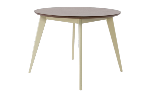 Стол обеденный круглый Сканди К100, слоновая кость/орех Стол обеденный круглый Сканди К100, слоновая кость/орех