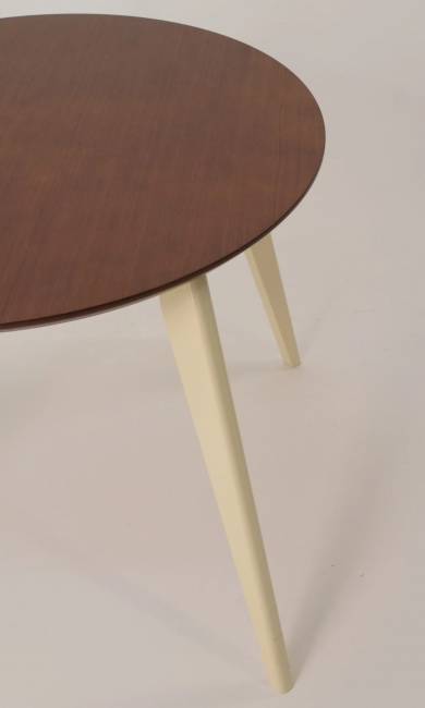 Стол обеденный круглый Сканди К100, слоновая кость/орех Стол обеденный круглый Сканди К100, слоновая кость/орех