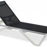 Шезлонг-лежак металлический Wave белый, антрацит 1910х715х300 мм