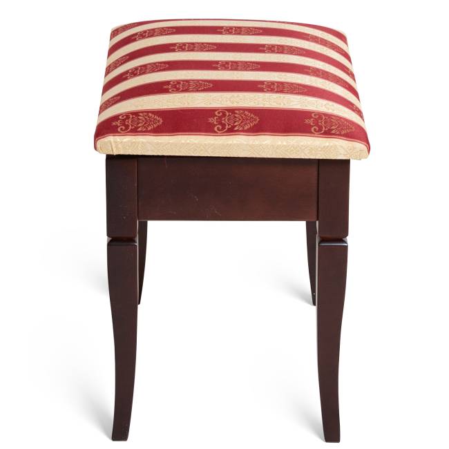 Банкетка Ретро М с ящиком средне-коричневый, ткань полоса бордо Банкетка Ретро М с ящиком средне-коричневый, ткань полоса бордо